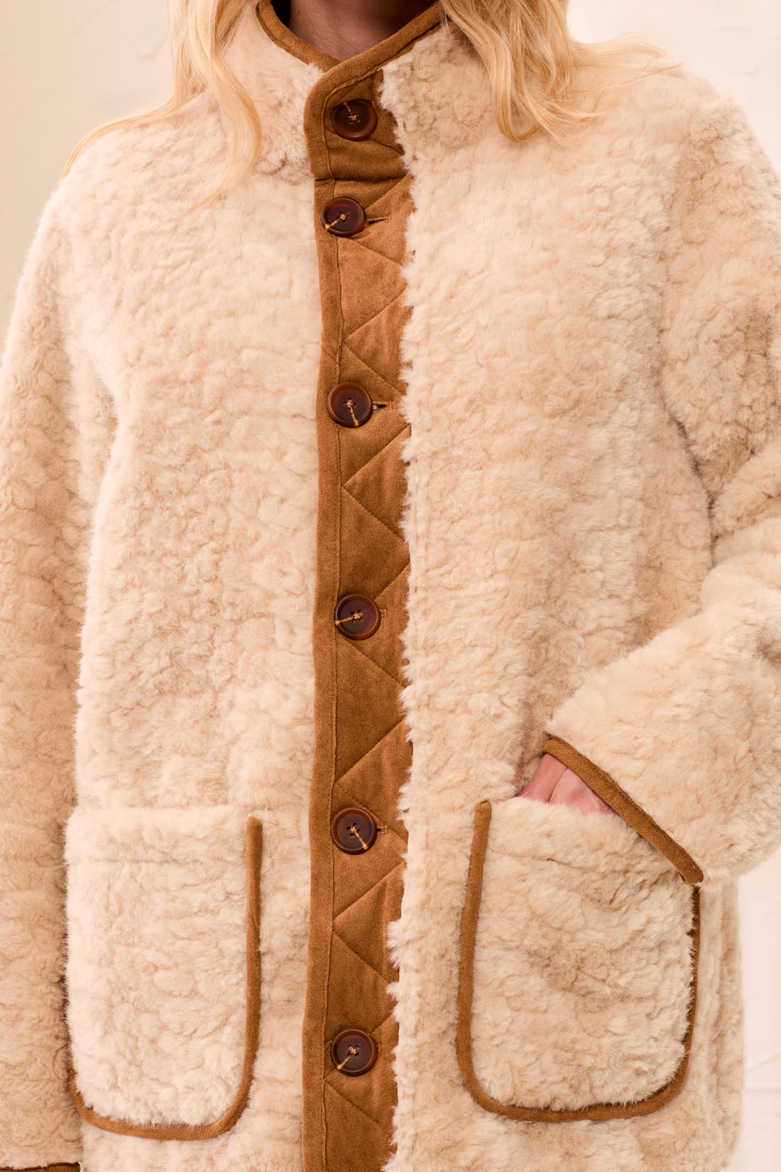 TRIBAL - L/S REVERSIBLE COAT-WALNUT