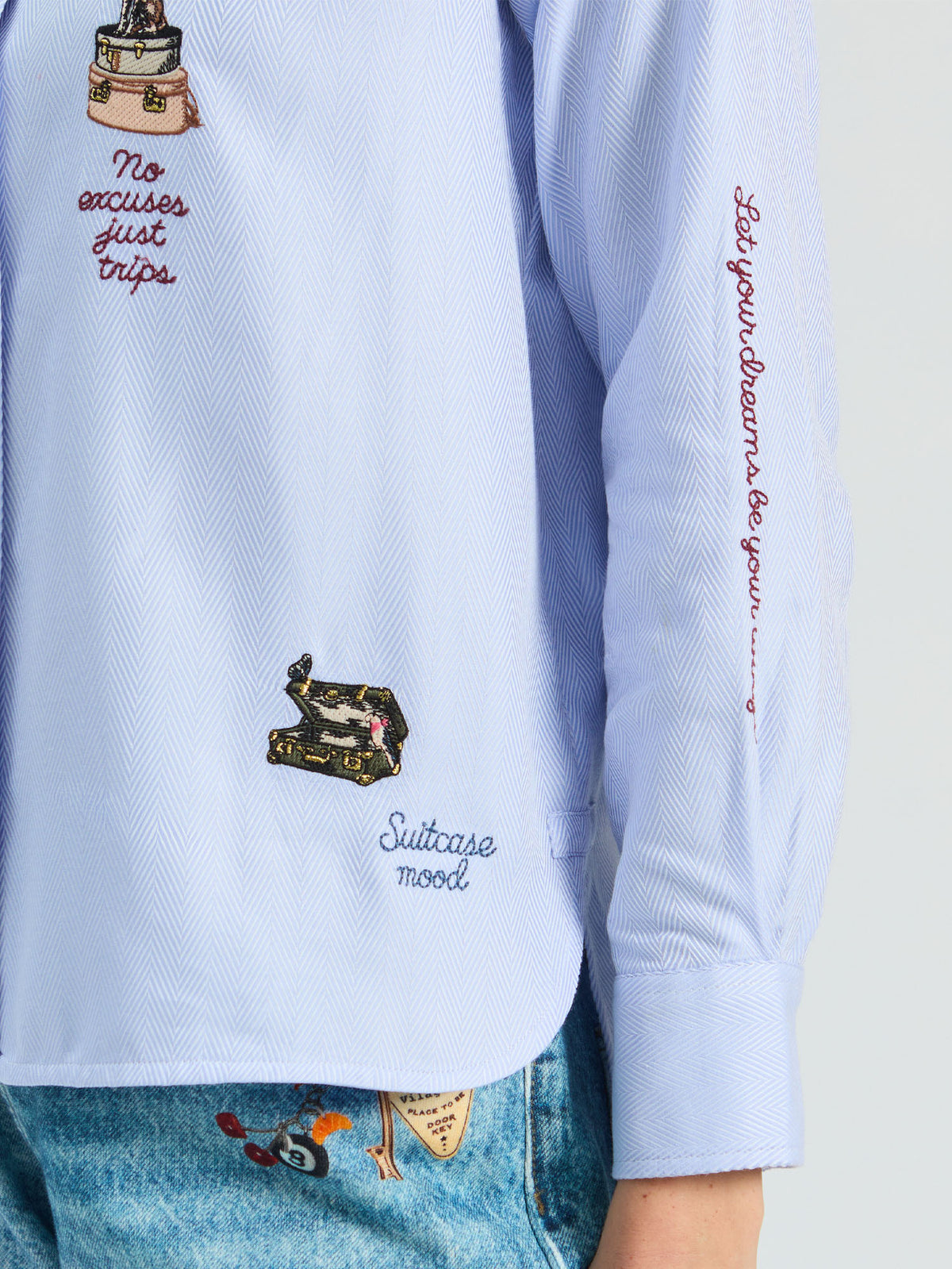 VILAGALLO - ISA EMBROIDERED BLOUSE