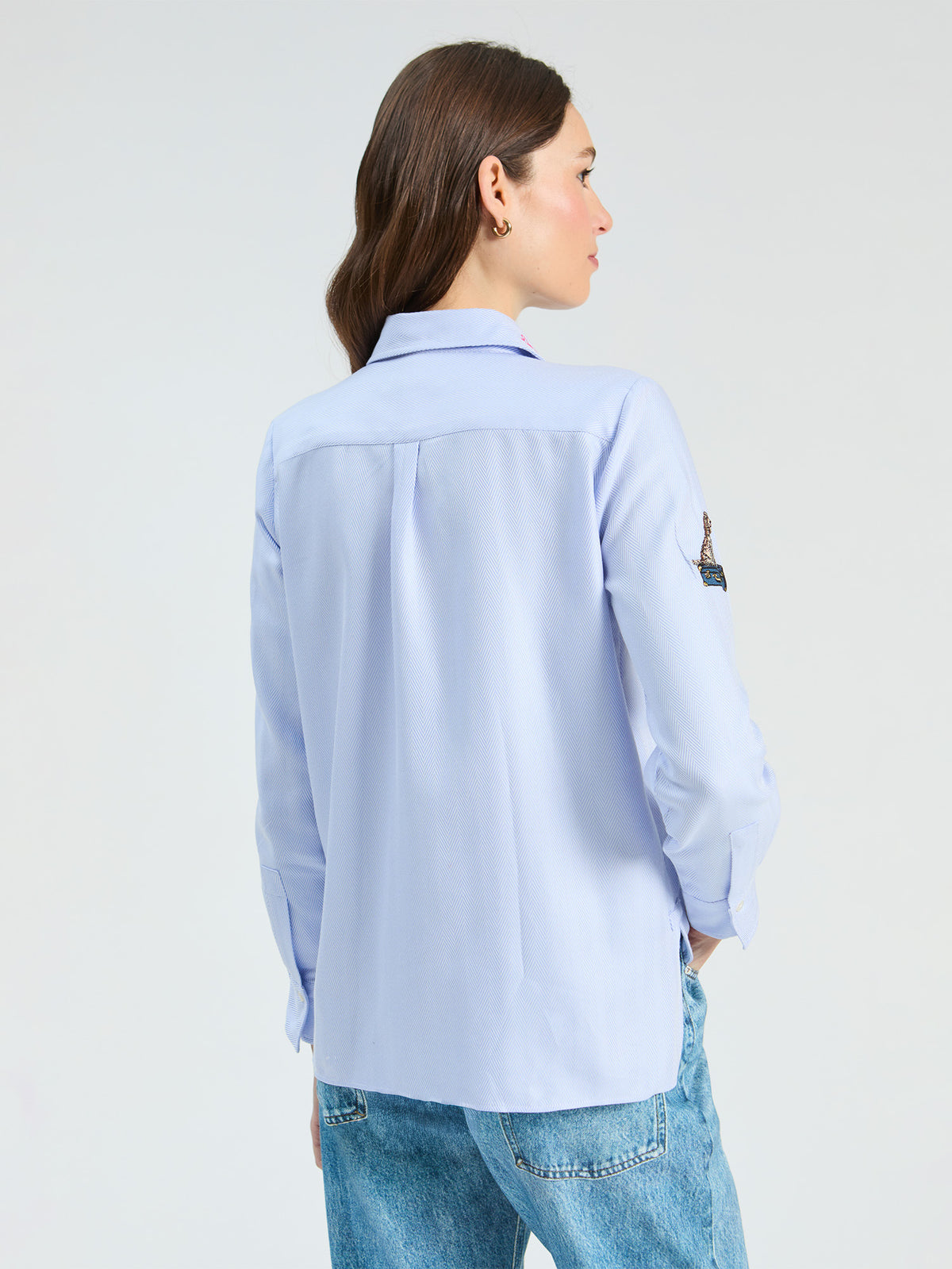 VILAGALLO - ISA EMBROIDERED BLOUSE