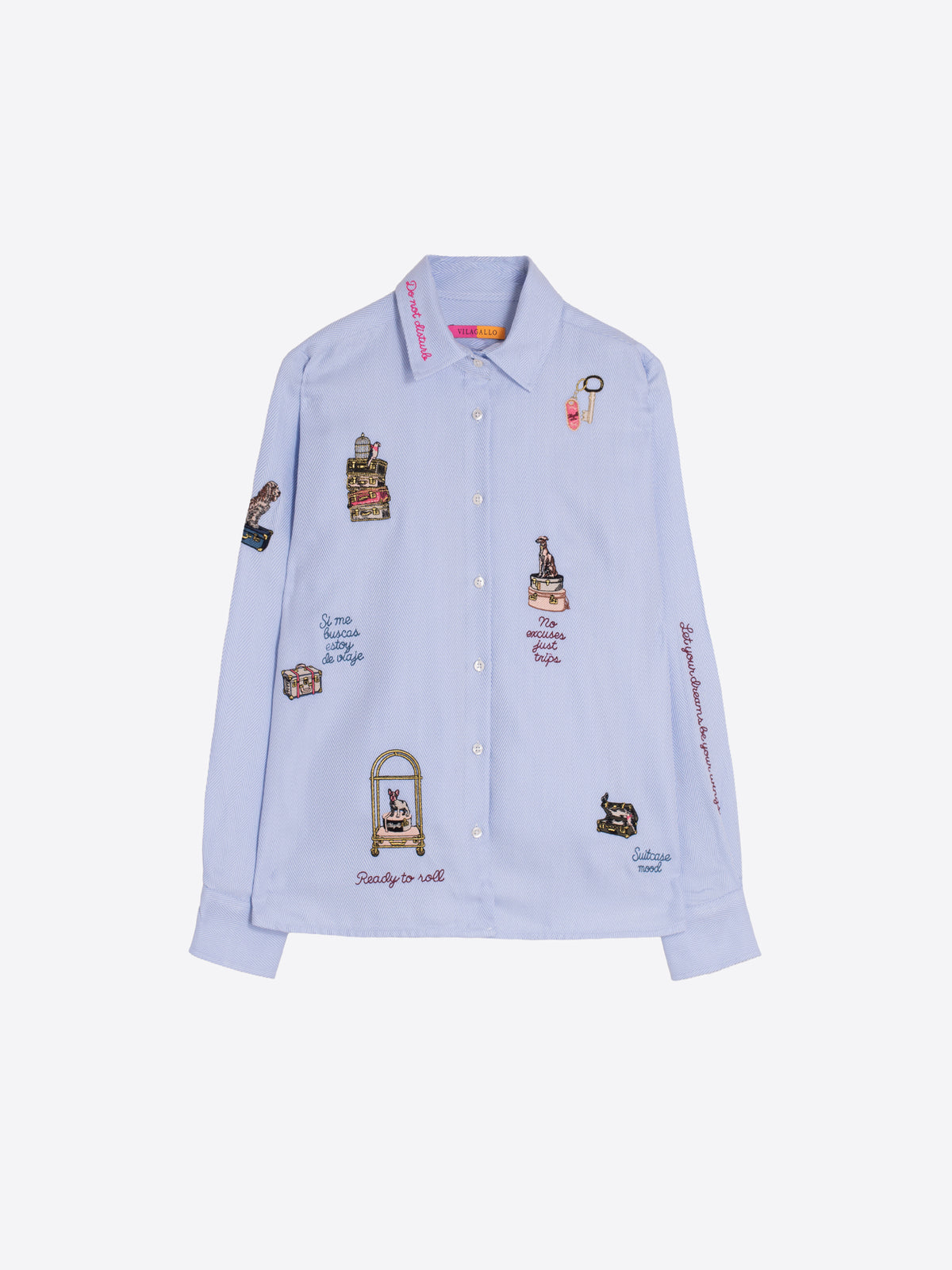 VILAGALLO - ISA EMBROIDERED BLOUSE