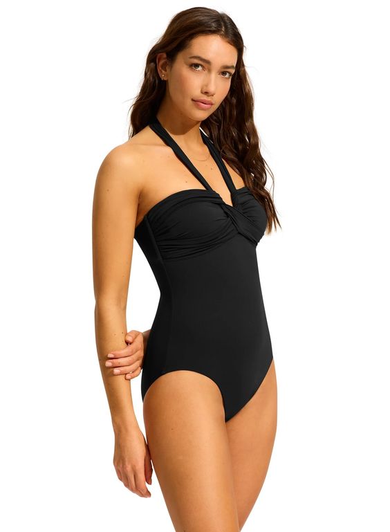 SEAFOLLY- LADIES HALTER BANDEAU ONE PIECE 