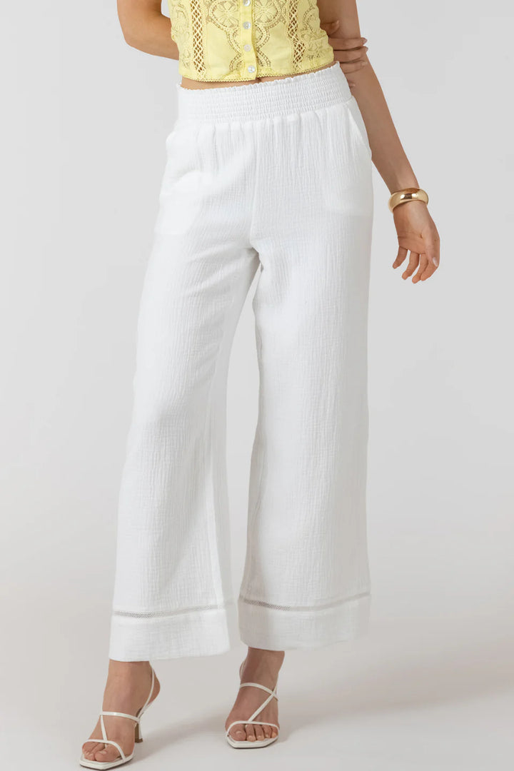 DEX - LACE TRIM WIDE LEG PANT