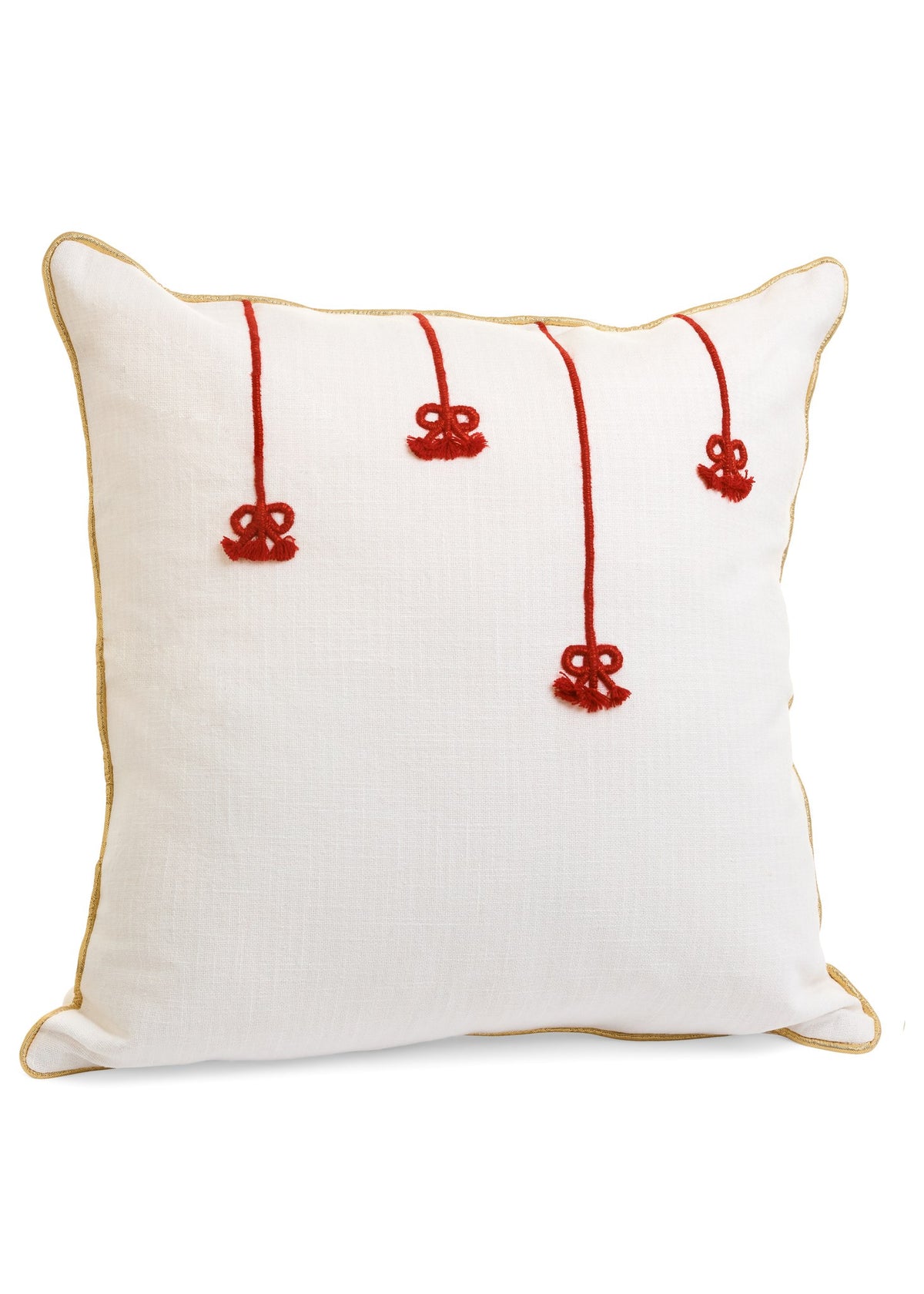 ADV - CUSHION EMB BOW DROP COTTON
