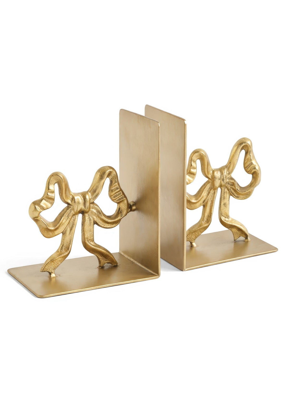 ADV - BOOK END S/2 W/BOW IRON GOLD 4.5