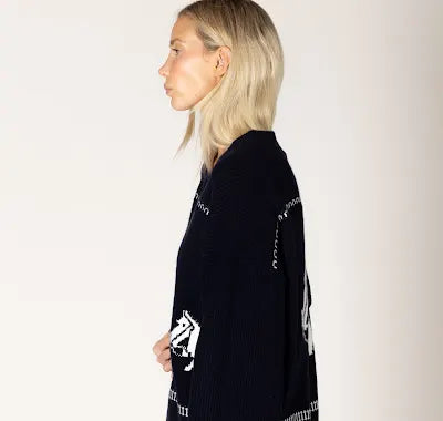 LYLA & LUXE - HOWDY FAIR ISLE HORSE PRINT OPEN CARDI
