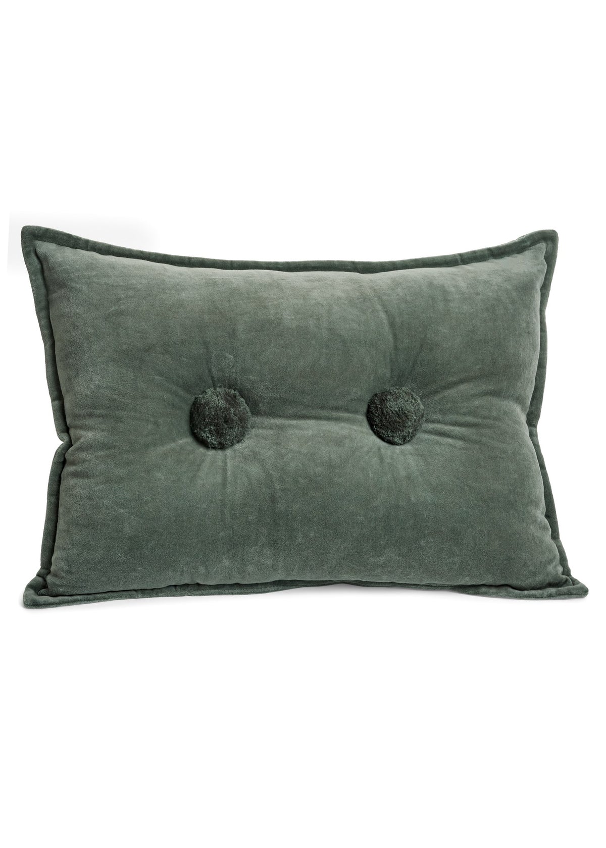 ADV - CUSHION BUBBLE FILLED COTTON VELVET GREEN