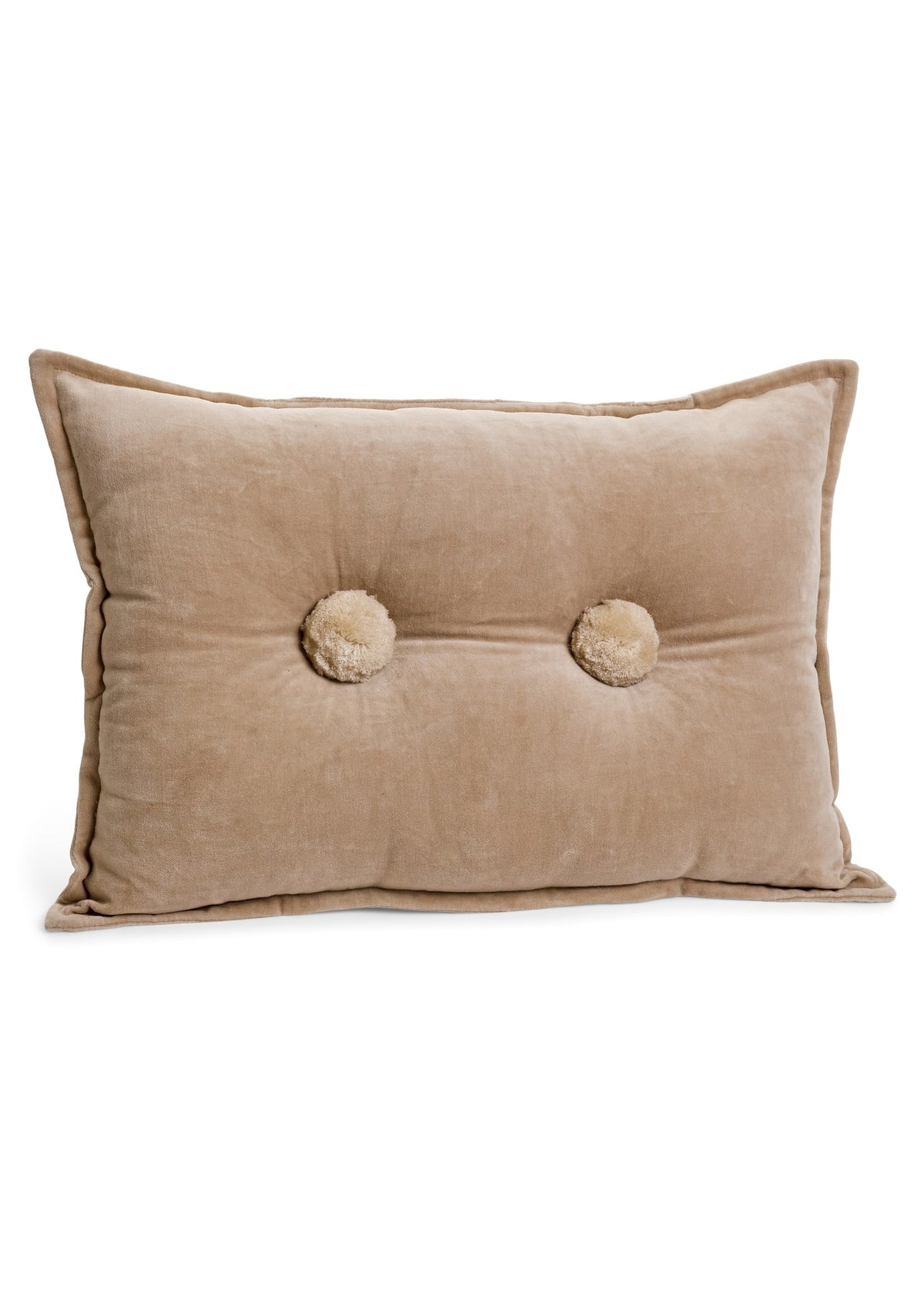ADV - CUSHION BUBBLE FILLED COTTON VELVET BEIGE