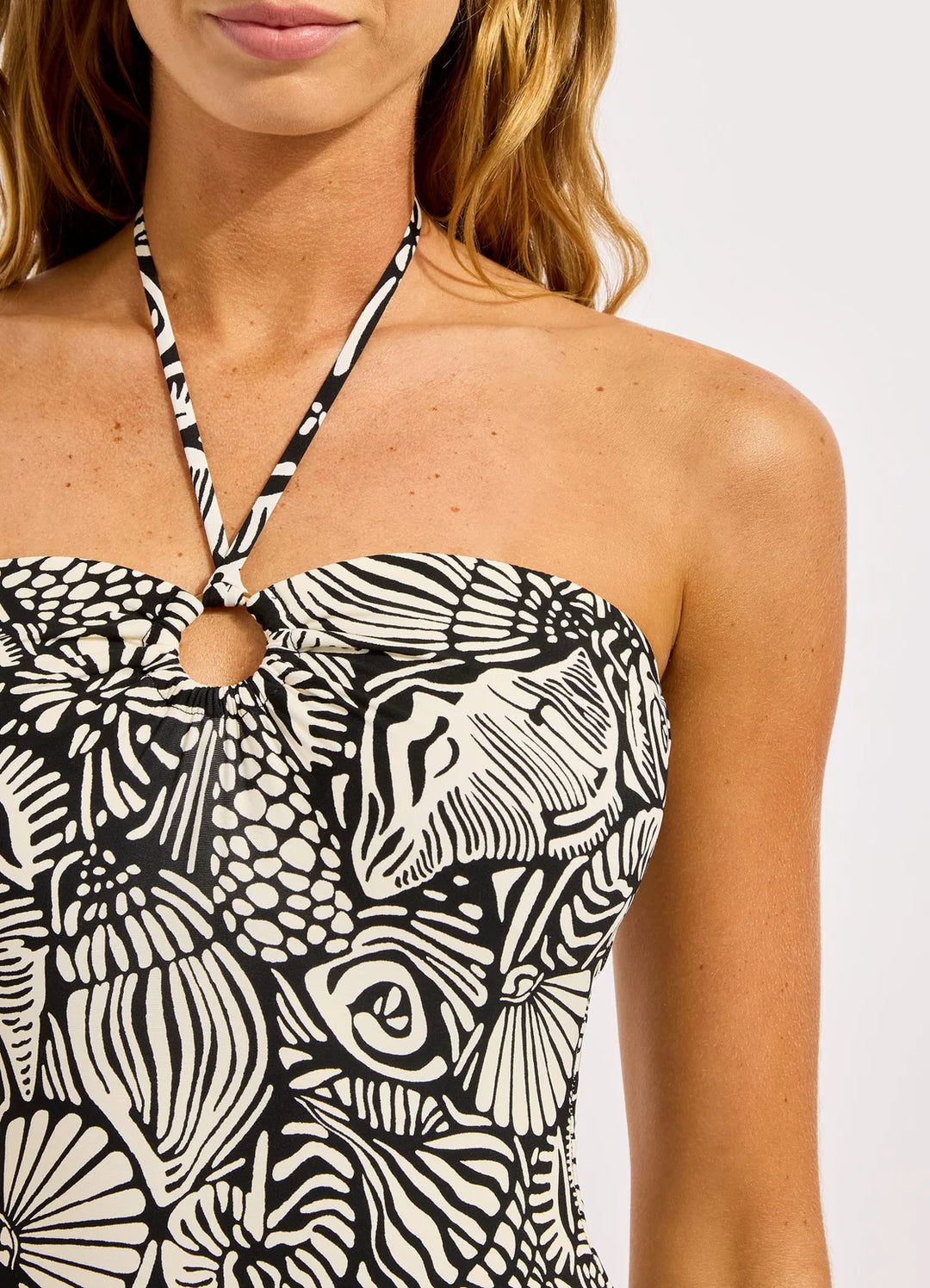 SEAFOLLY - C Shells Bandeau One Piece Swimsuit