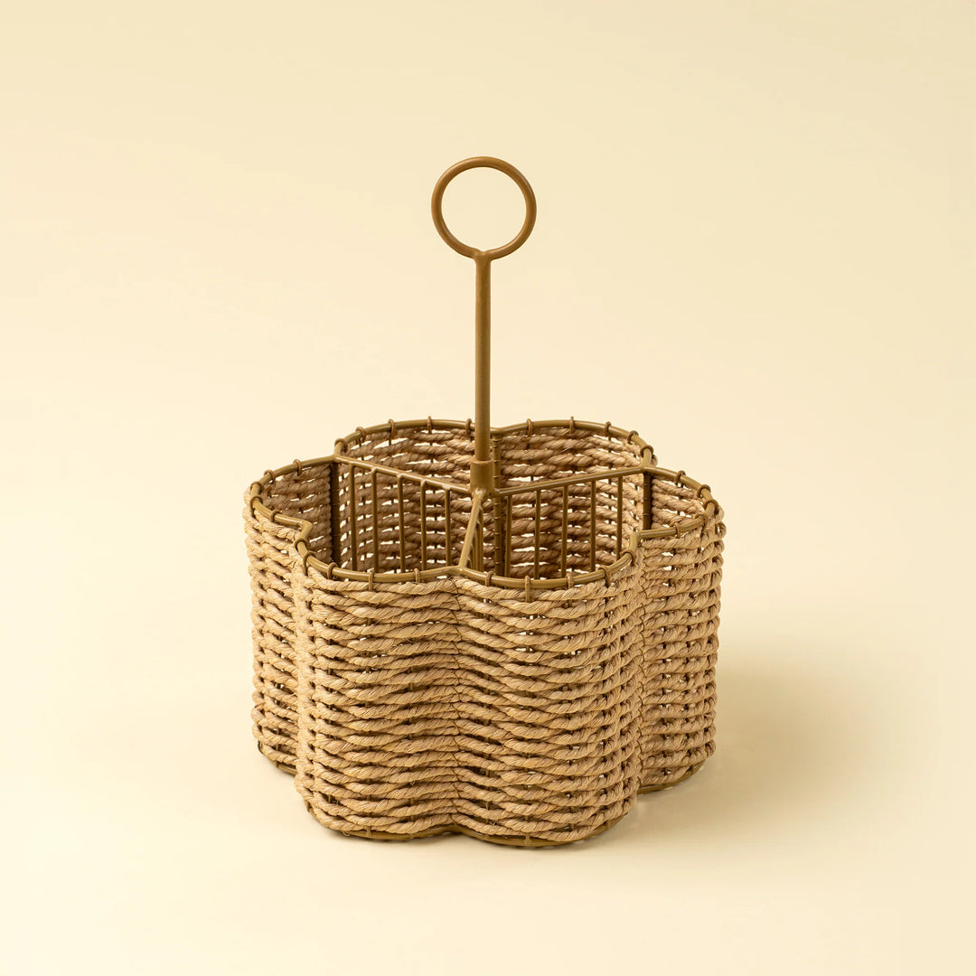 INDABA - WOVEN CUTLERY HOLDER, SCALLOPED