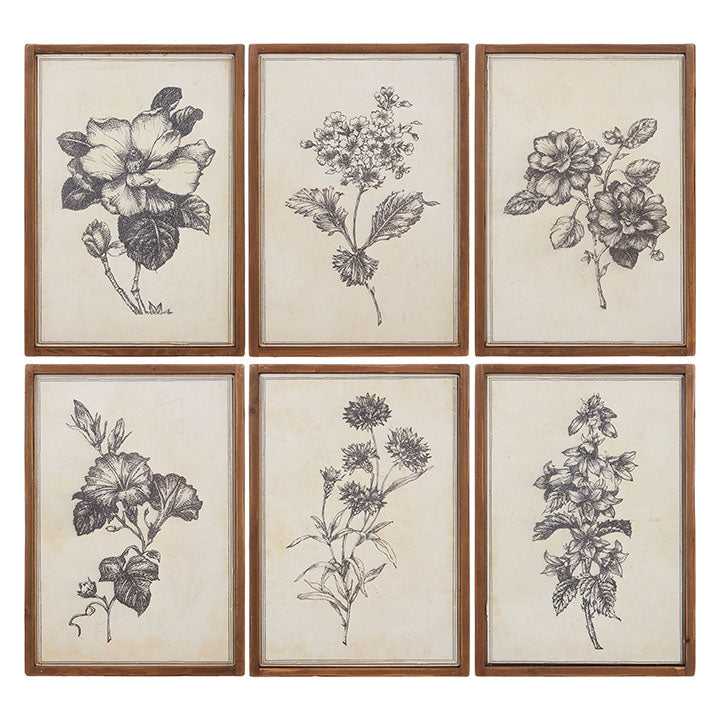 RAZ IMPORTS- SET OF 6 FLOWER PRINTS