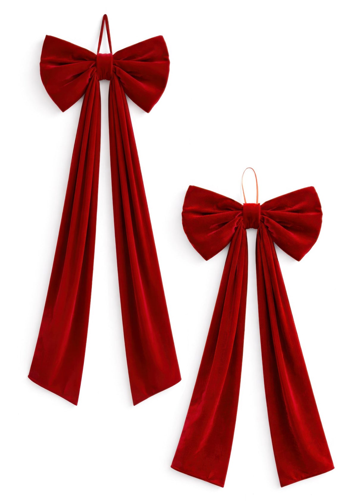 ADV - DECO BOW LARGE POLYVELVET DK RED 18X48