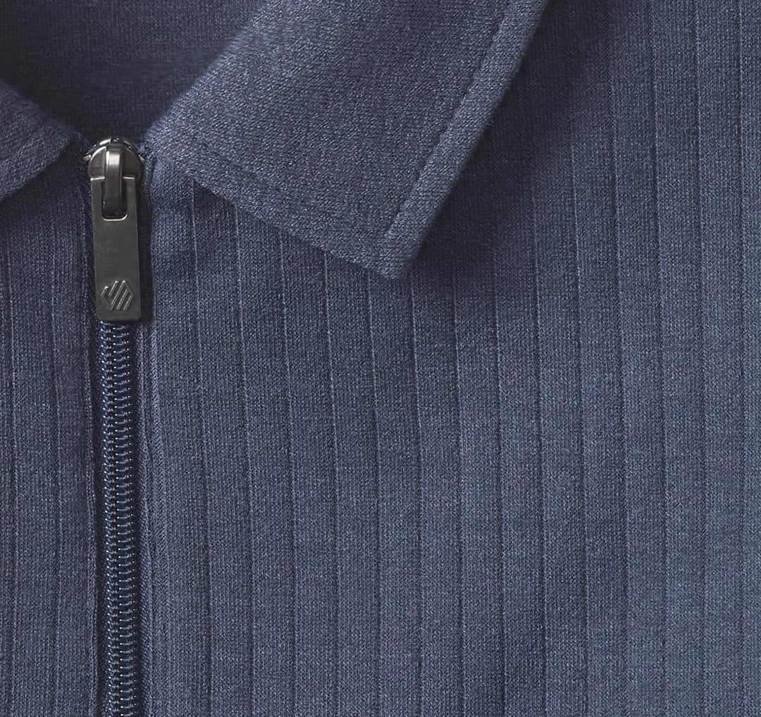 JOHNSTON & MURPHY - FINN RIBBED ZIP POLO