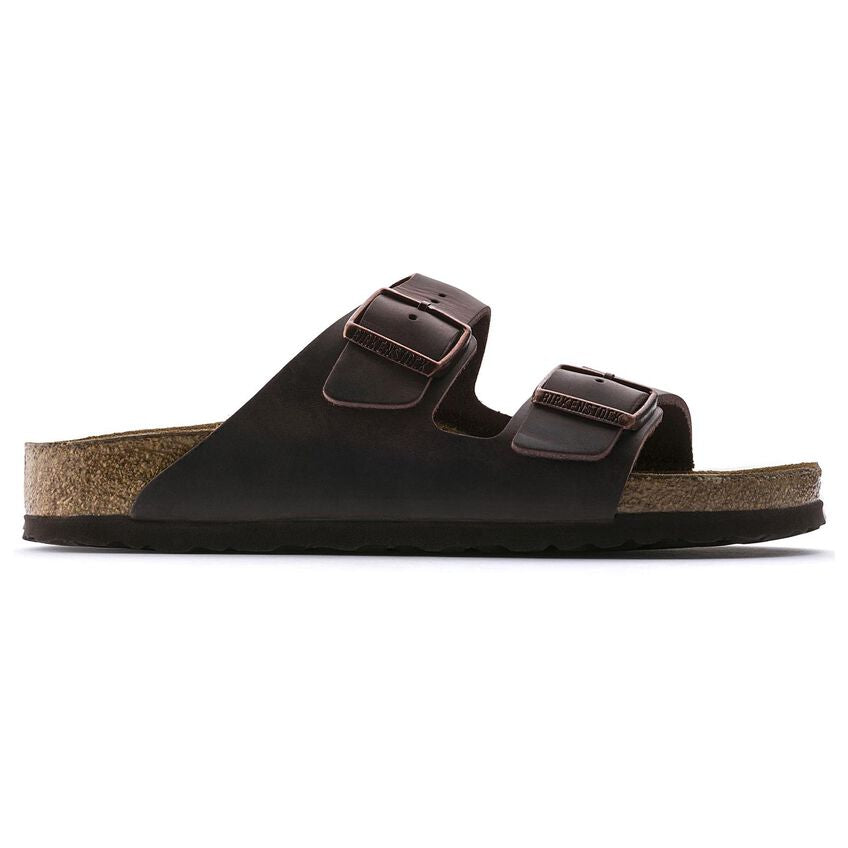 BIRKENSTOCK- ARIZONA HABANA LEATHER SOFT FOOTBED SANDAL