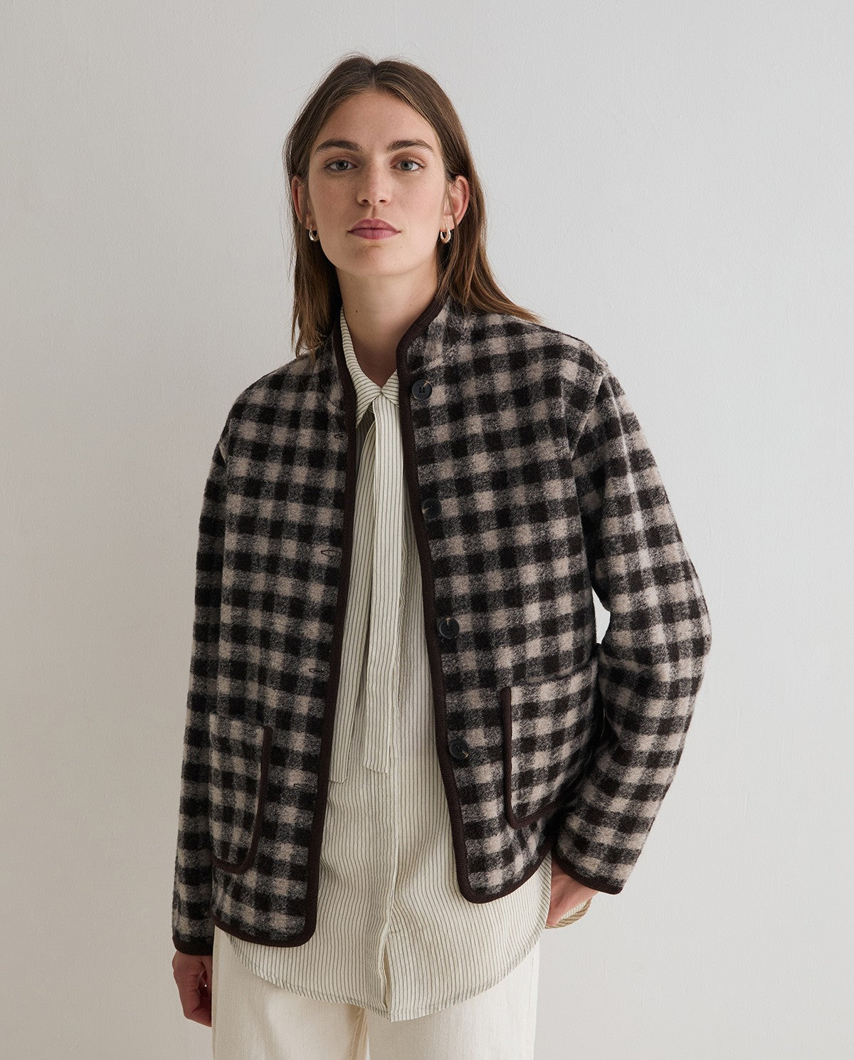 YERSE - WOMEN'S SHORT BOILED WOOL COAT