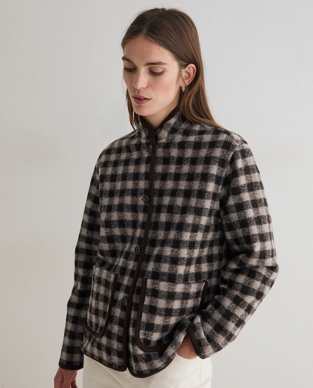 YERSE - WOMEN'S SHORT BOILED WOOL COAT