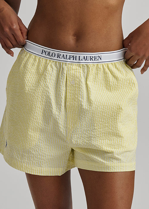 RALPH LAUREN -  SEERSUCKER BOXER W LOGO ELSTIC 4P0783R3