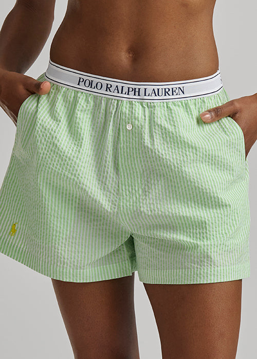 RALPH LAUREN -  SEERSUCKER BOXER W LOGO ELSTIC 4P0783R3