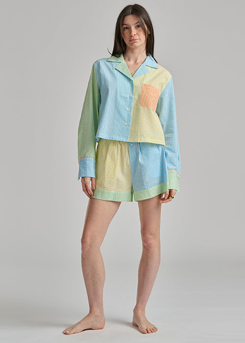 RALPH LAUREN -  MIXED SEERSUCKER SHORT SET 4P0792R3