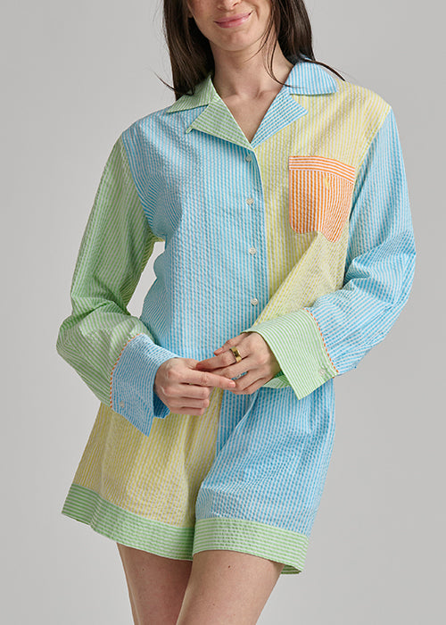 RALPH LAUREN -  MIXED SEERSUCKER SHORT SET 4P0792R3