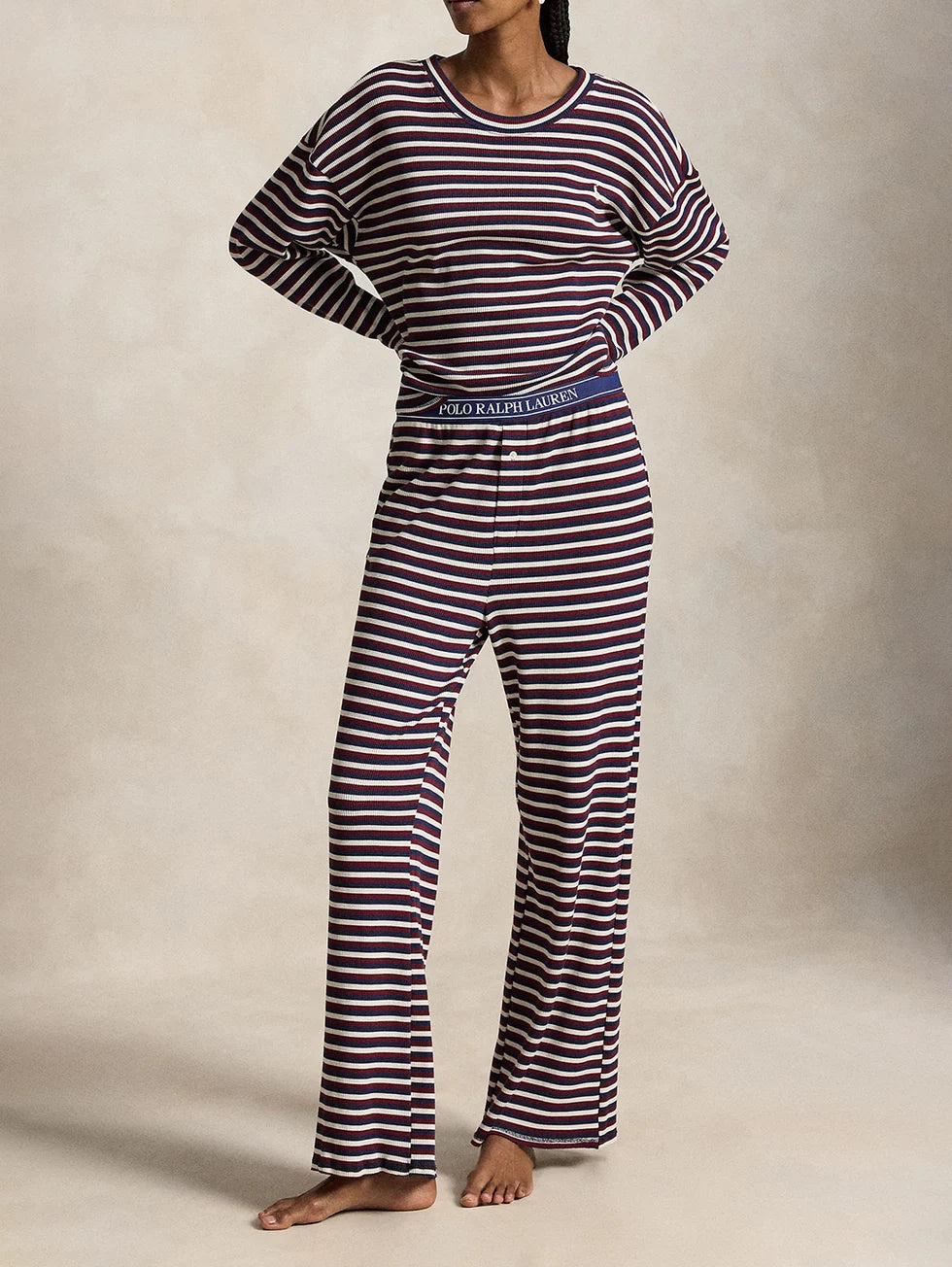 RALPH LAUREN - SLEEP CLUB WAFFLE LONG PANT SET