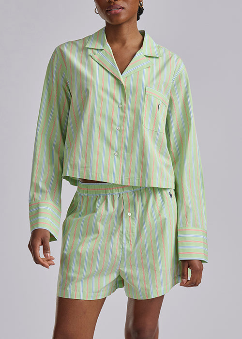 RALPH LAUREN -  STPS CROP/BOXER PJ SET 4P8010R3