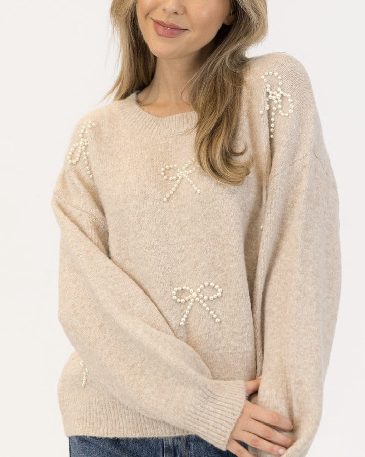LYLA & LUXE - WOMEN'S BOWS SWEATER 