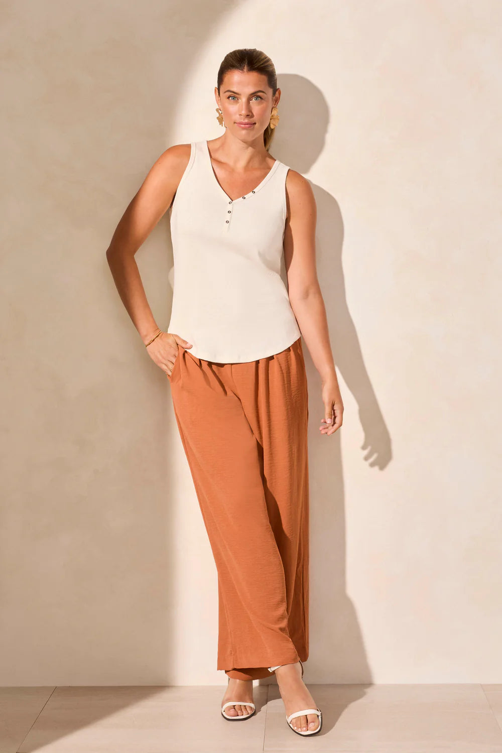 TRIBAL- WOMEN'S COTTON HENLEY TOP (4 Colours)