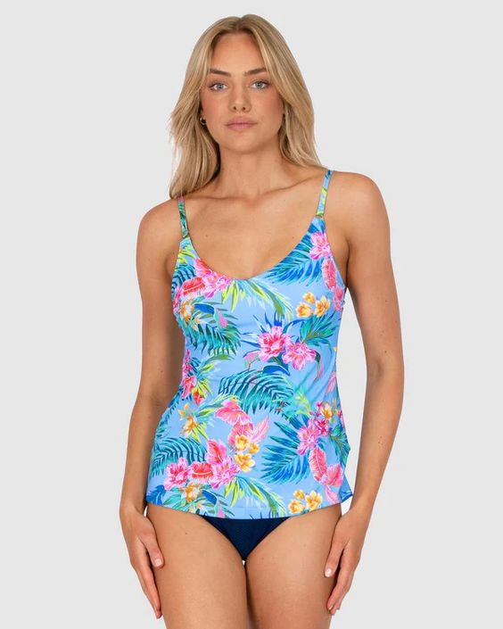 BAKU- WOMEN'S BERMUDA FLORAL SINGLET SWIM TOP