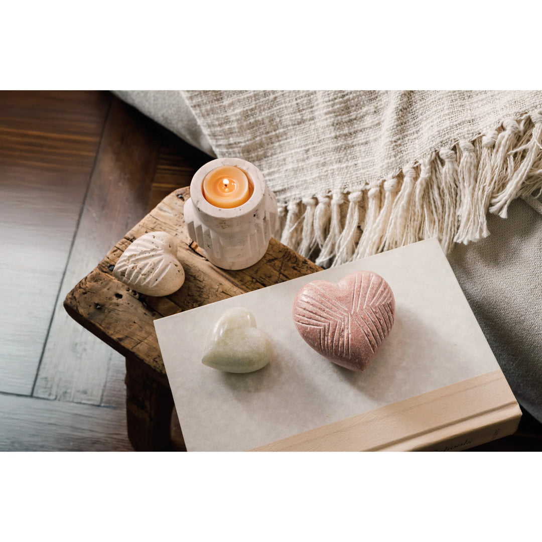 DANICA - Beige Marble Heart Medium