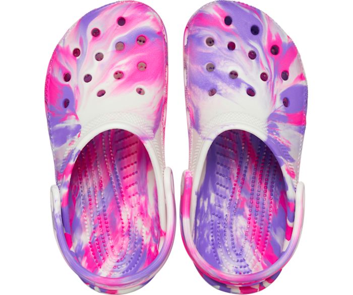 CROCS- KIDS CLASSIC GLOW-IN-THE-DARK MARBLED CLOG