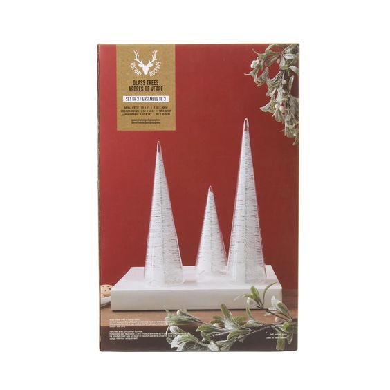 HARMAN- FROSTED BOTTLE GLASS TREE SET 