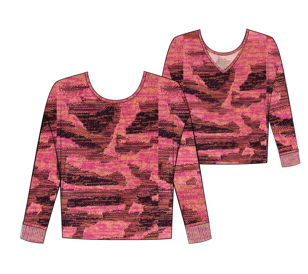 Tribal - "Wear It 2 Ways" Jacquard Sweater #5913O