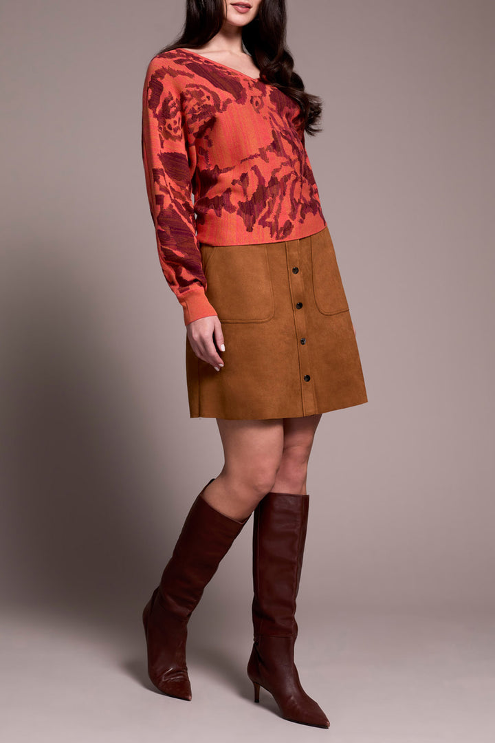 Tribal - "Wear It 2 Ways" Jacquard Sweater #5913O