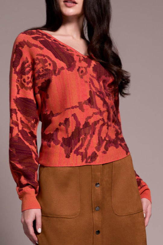 Tribal - "Wear It 2 Ways" Jacquard Sweater #5913O