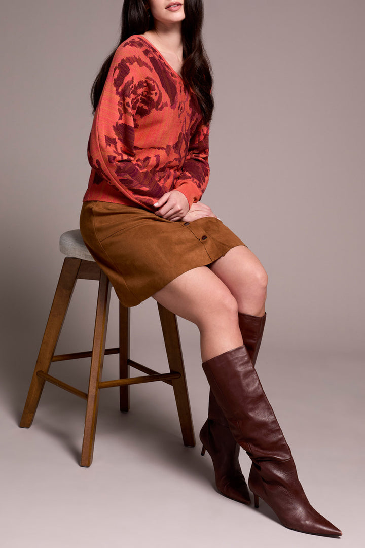 Tribal - "Wear It 2 Ways" Jacquard Sweater #5913O