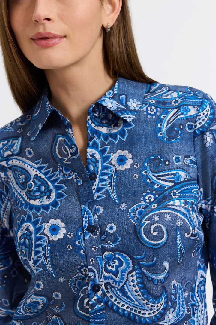 FOXCROFT - WOMENS Hampton Denim Paisley Shirt