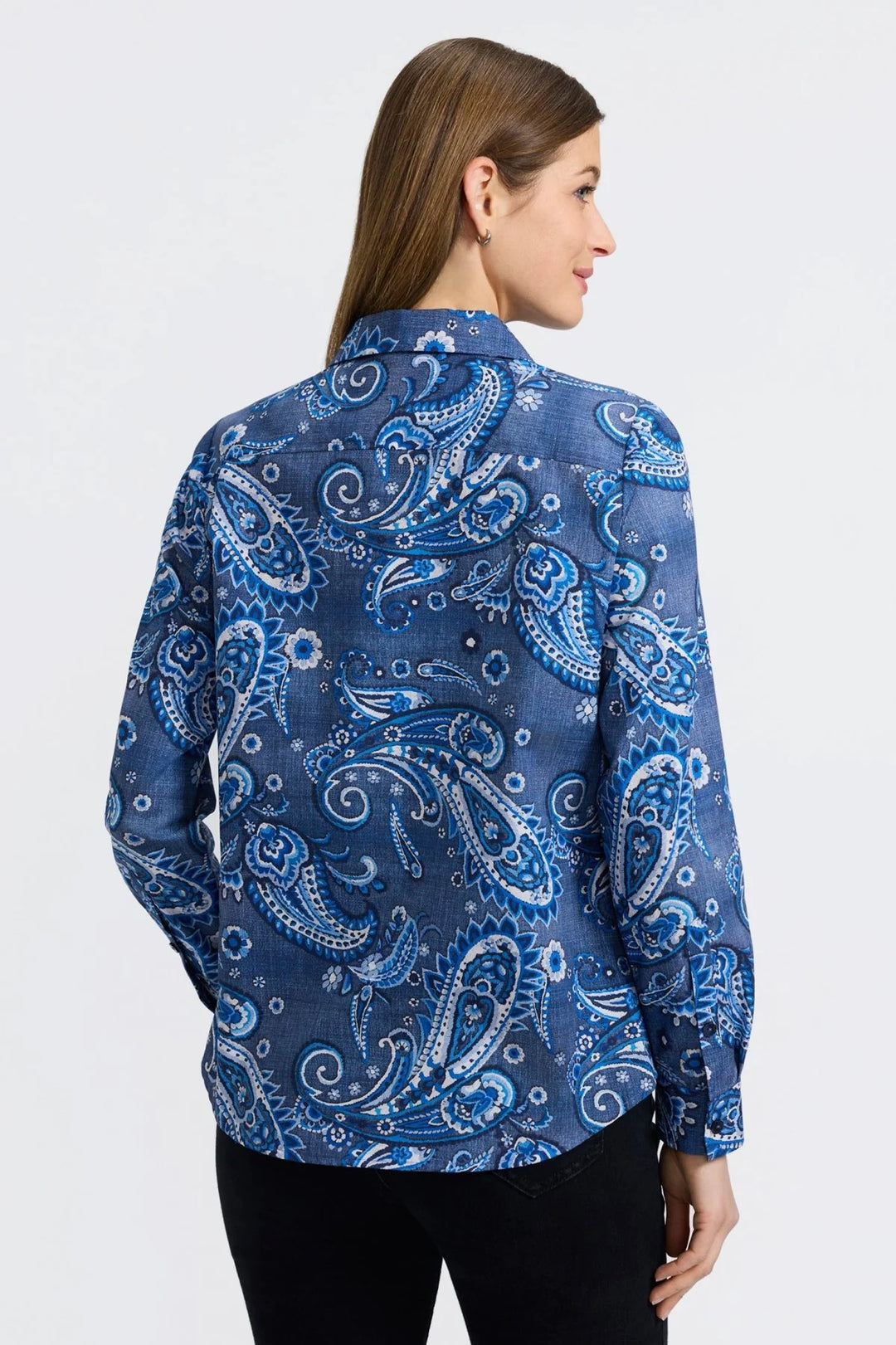 FOXCROFT - WOMENS Hampton Denim Paisley Shirt
