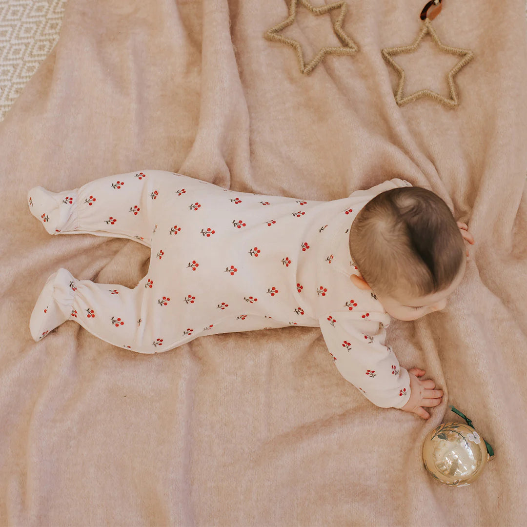 PETIT LEM - KIDS VELOUR WINTERBERRY SLEEPER