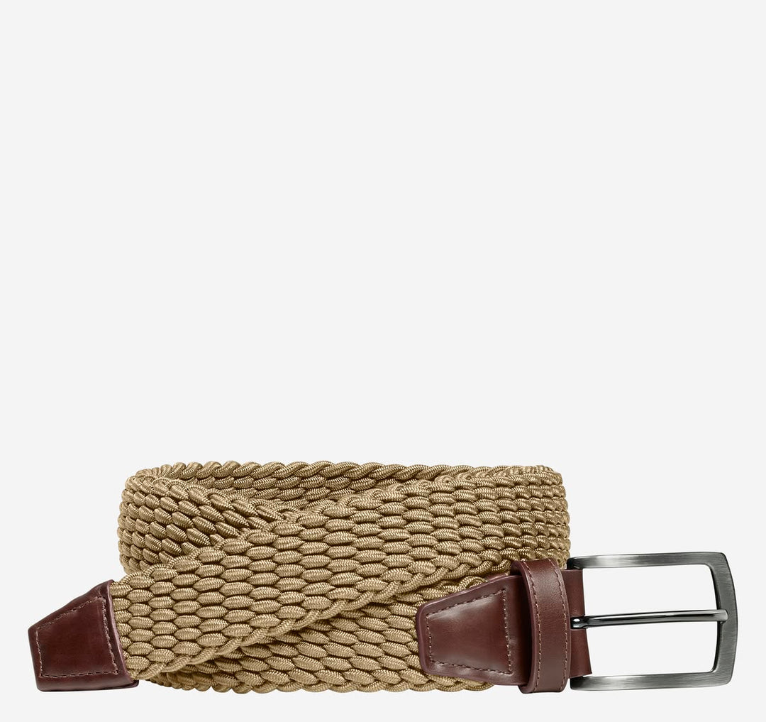 JOHNSTON & MURPHY - WOVEN STRETCH-KNIT BELT