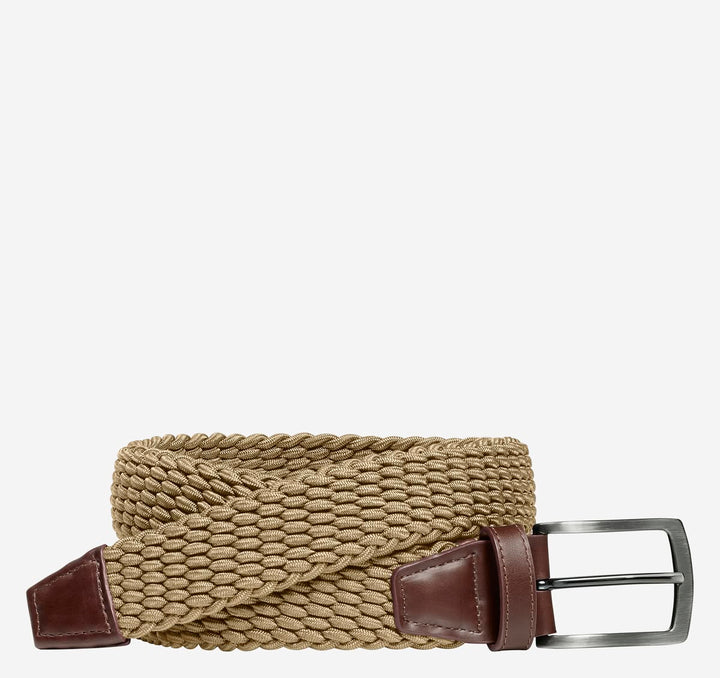 JOHNSTON & MURPHY - WOVEN STRETCH-KNIT BELT