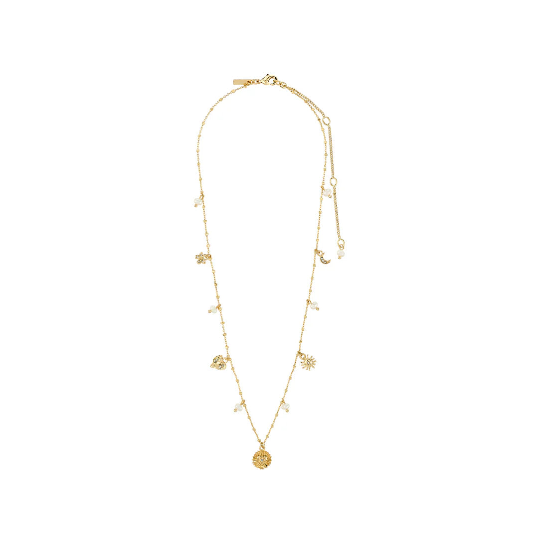 PILGRIM - Necklace : Mylan : Gold Plated : White - Gold Plated