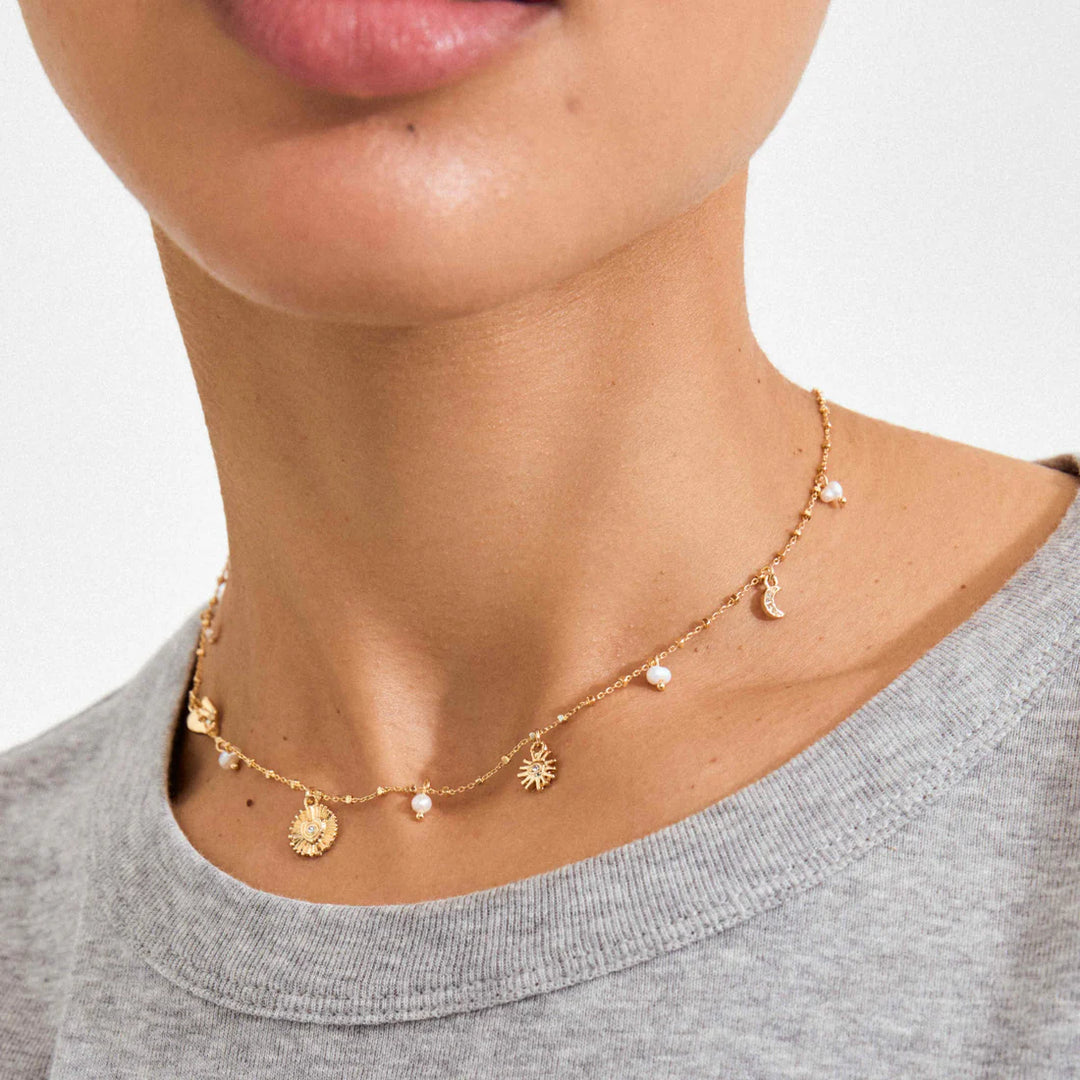 PILGRIM - Necklace : Mylan : Gold Plated : White - Gold Plated