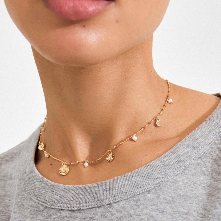 PILGRIM - Necklace : Mylan : Gold Plated : White - Gold Plated