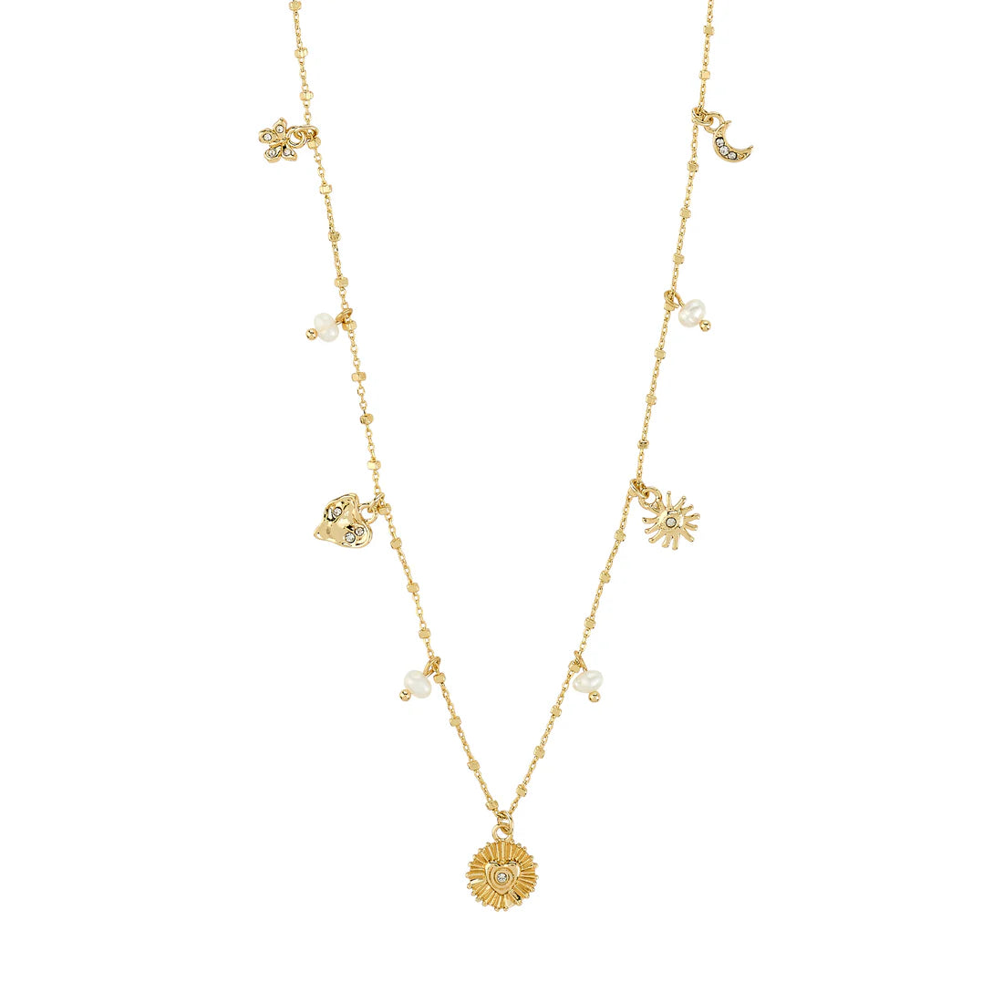 PILGRIM - Necklace : Mylan : Gold Plated : White - Gold Plated