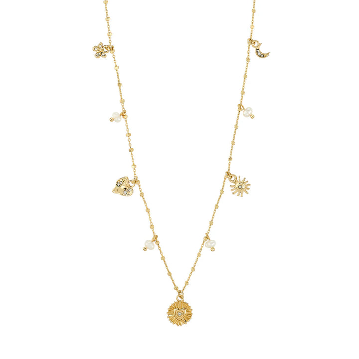 PILGRIM - Necklace : Mylan : Gold Plated : White - Gold Plated