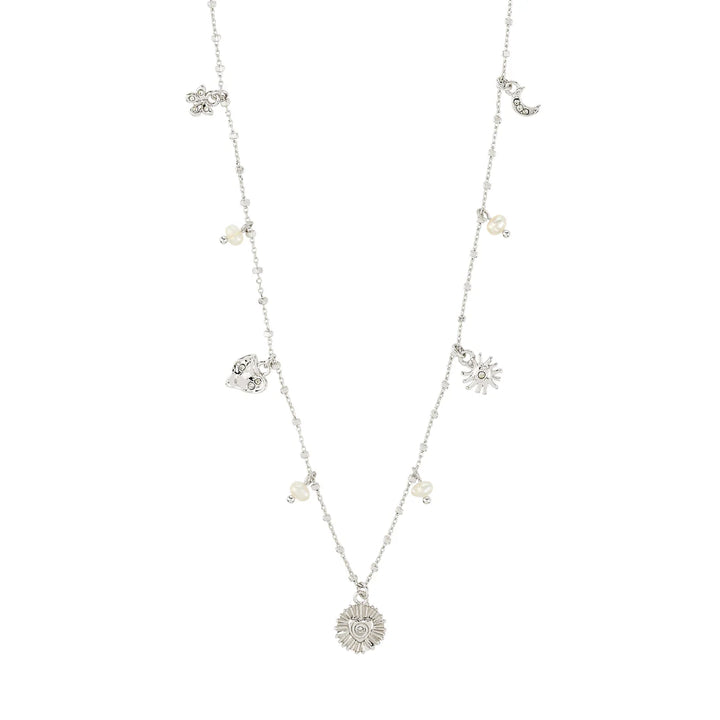 PILGRIM - Necklace : Mylan : Silver Plated : White - Silver Plated