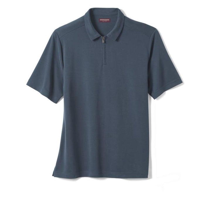 JOHNSTON & MURPHY- Men's Vintage Birdseye Zip Polo