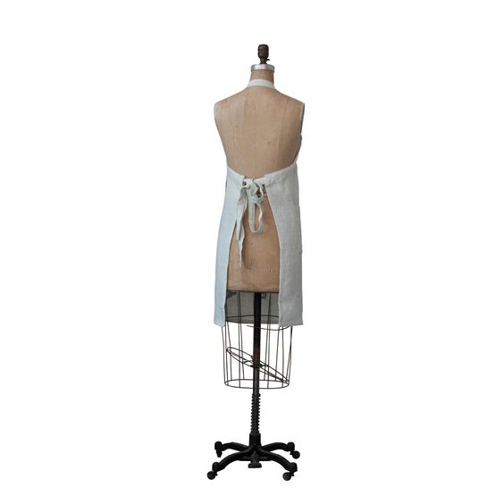 CREATIVE CO OP- LINEN FISH PRINTED APRON
