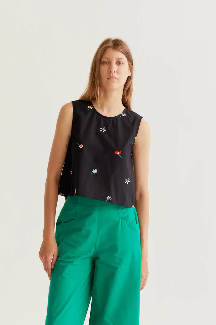 COMPANIA FANTASTICA - TOP WITH GARDEN FLOWERS