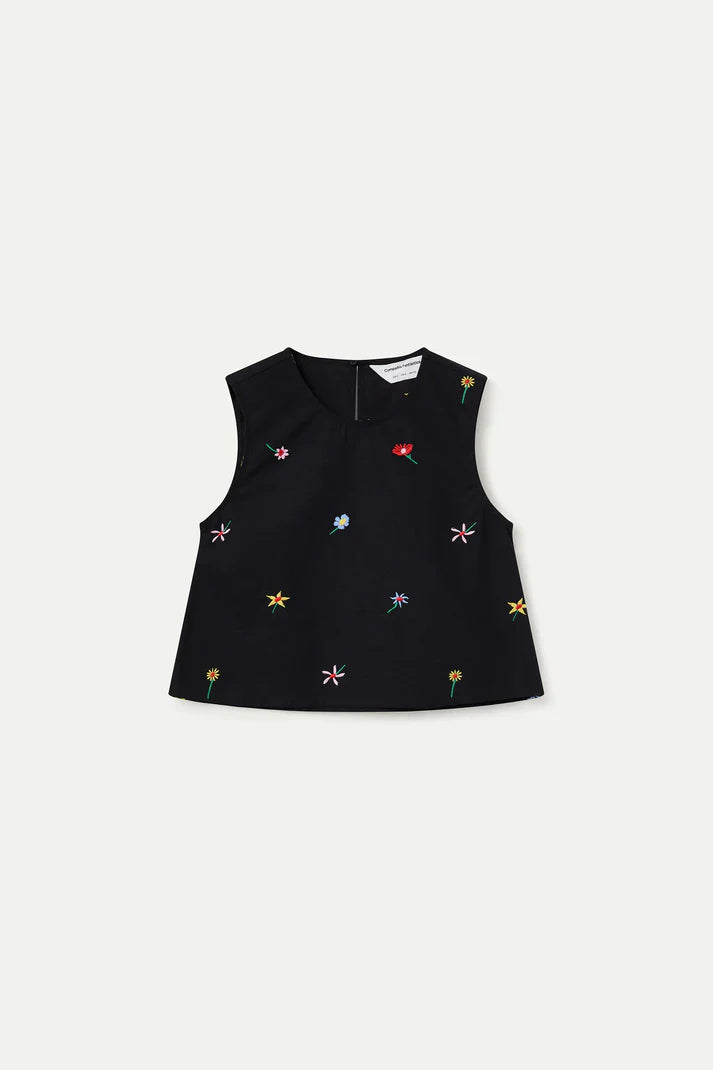 COMPANIA FANTASTICA - TOP WITH GARDEN FLOWERS